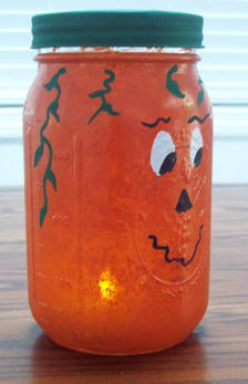 how to make a pumpkin light from recycled canning jar